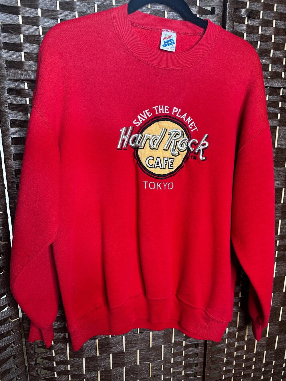 Vintage 90s Hard Rock Cafe Tokyo Save The Planet Sweatshirt Jerzees XL